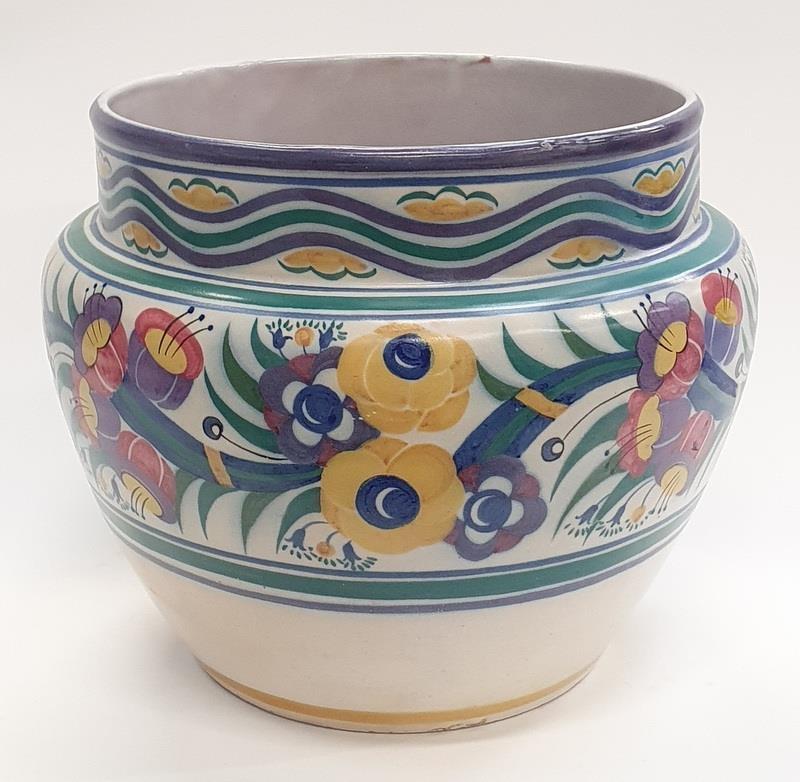 Poole Pottery Carter Stabler Adams large YO pattern planter 11.25" high, 13.5" dia (widest point).