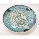 Poole Pottery interest large home studio charger by Tony Morris & thrown by Russell Sydenham