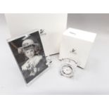 Swarovski Crystal: Kris Bear photo frame 214805, clock 212687 (2 retired, with boxes).