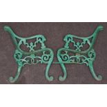 Pair of good cast iron bench ends.