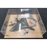 Cased Vintage Aircraft Models, to include 'Vulcan Bomber' from museum collection.