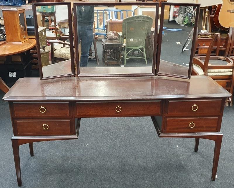 Vintage Stag dressing table with mirror to top to include stool (not pictured). 152x47cm.