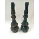 Pair modern Italian style bombe glass vases.