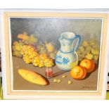 Still Life picture framed and signed to the base 65 by 55 cm.