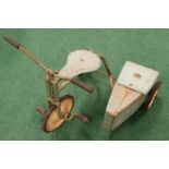 Vintage "Swallow Toys" children's pedal tricycle with sidecar.