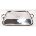 Large twin handled butlers tray approx 5000g. 70x45cm approx