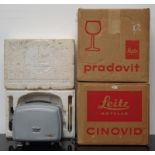 Vintage Leitz Wetzlar Cinovid projector in original box together with vintage Bolex Paillard