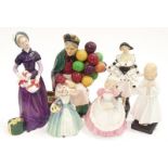 Royal Doulton lady figure good day sir HN 2896 together with 5 other Doulton figurines to include