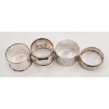 4 silver napkin rings.