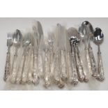 Quantity of boxed silver handled hallmarked cutlery in the Queen's pattern - As New.