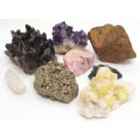 A collection of eight crystals to include Amethyst.