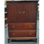 Vintage Stag Minstrel bedroom storage cupboard with two drawers underneath.