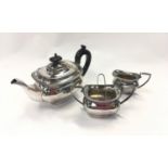 Walker & Hall silver plate 3 piece teaset.