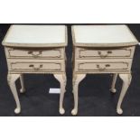 Pair vintage 1960's French style bedside units.