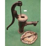 Victorian cast iron foot scraper together garden cast water pump.
