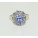 9ct gold tanzanite ring.