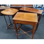 Mahogany hallway unit together with three mahogany side/lamp tables.