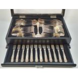 A Viners Silver Plated Cutlery Set in Queen's Pattern.