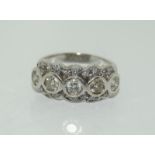 An Art Deco approx 0.75 diamond and white gold 18ct ring.
