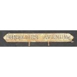 A large cast Victorian street sign Beeches Avenue, 155cm long approx.