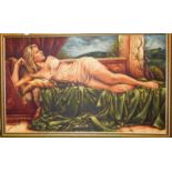 Large self portrait of a Lady in a gilt frame. 160 x 100cm.