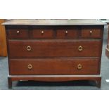Vintage Stag Minstrel chest of four over three drawers.