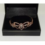 18ct rose gold h/m diamond designer cocktail bracelet approx 3.9ct 22gm