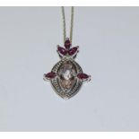 Pink Tourmaline 925 Silver Gemstone Pendant.