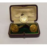 WWII German SS Mess Dress cufflinks and fob.