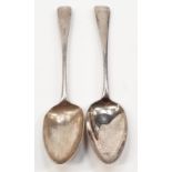 2 Georgian silver serving spoons from a local collector. 116g.