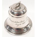 Silver captain's Inkwell with hinged lid, Birmingham 1915, 125g.