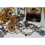 Quantity of costume jewellery including two watches and paste necklaces etc.