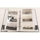 A good album of photographic and other vintage postcards mainly to do with shipping.