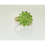 A 9ct gopld ladies cluster ring, Size Q.