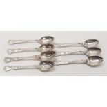 Silver hallmarked tea spoons (7) 195g.