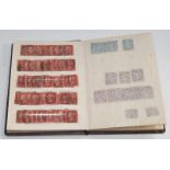 A small stamp album containing a good collection of stamps to include penny red's and Two Penny