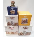 Lilliput Lane x 5: Hampton Moat L2057, Chiltern Mill 9031, Hampton Manor L2056, Royal Oak Inn 085,