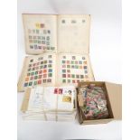 Two Vintage Strand Albums together with a Box of Stamps and a Collection of First Day Covers.