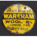Vintage AA enamel "Wareham" road sign.
