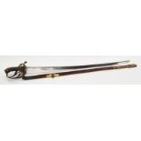 George lV British Army Generals sword Andrew's London with leather scabbard and brass fitments