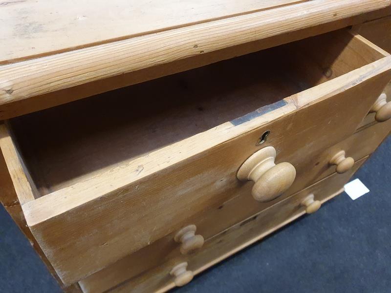 Victorian two over three pine chest of drawers on tapered feet. - Image 3 of 4