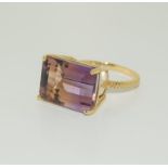 9ct gold ametrine ring.