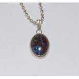 Boulder Opal 925 Silver Pendant.