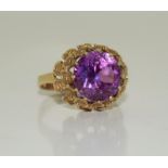 A 9ct gold antique set ladies ring, Size Q.