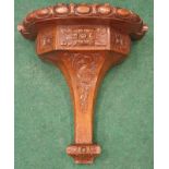 Carved oak wall bracket stand