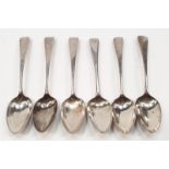 6 plain Georgian teaspoons from a local collector. 97 grams.