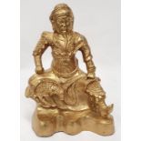 A vintage cast doorstop of a Buddha. Been over painted in gold paint.