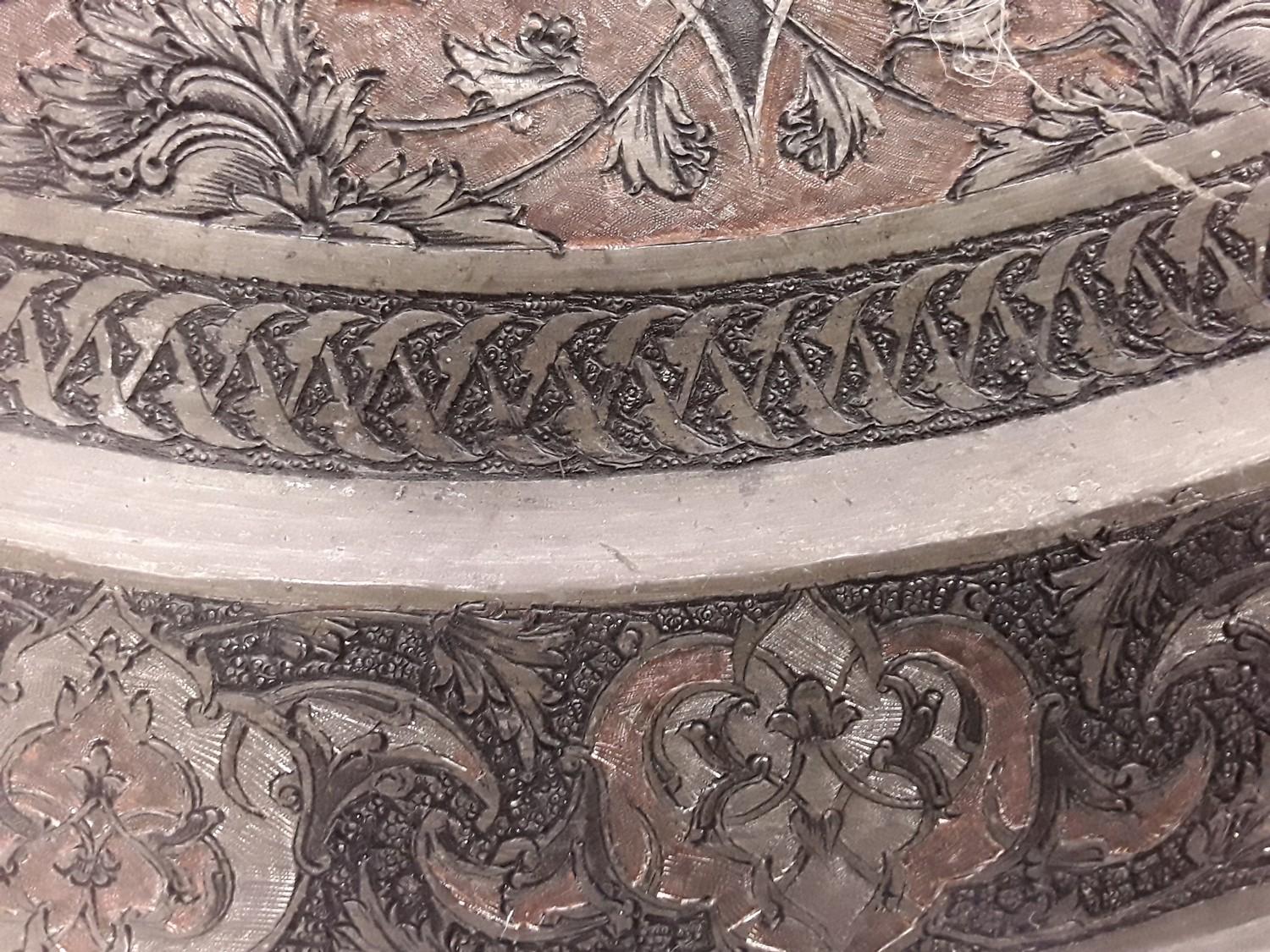 Large Japanese ornate silver copper charger - 60cm diameter. - Image 2 of 4