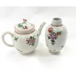 1800-1820 miniature teapot and matching vase (possibly Worcester).