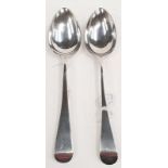 Pair of silver serving spoons -1800, Exeter - Richard Ferris and 1824 George Ferris.